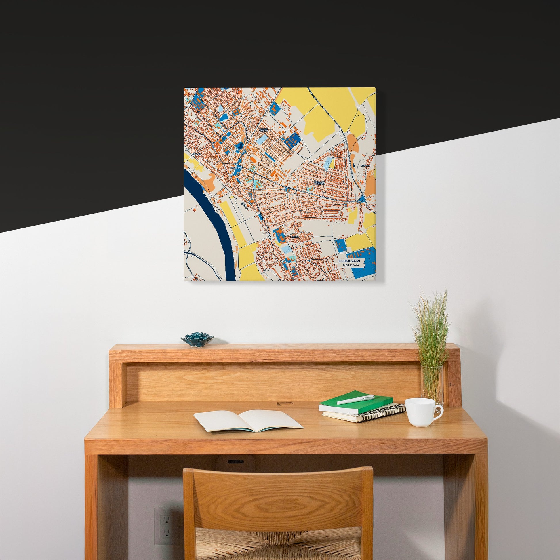 Dubăsari Moldova Colorful City Map Canvas Print Scene
