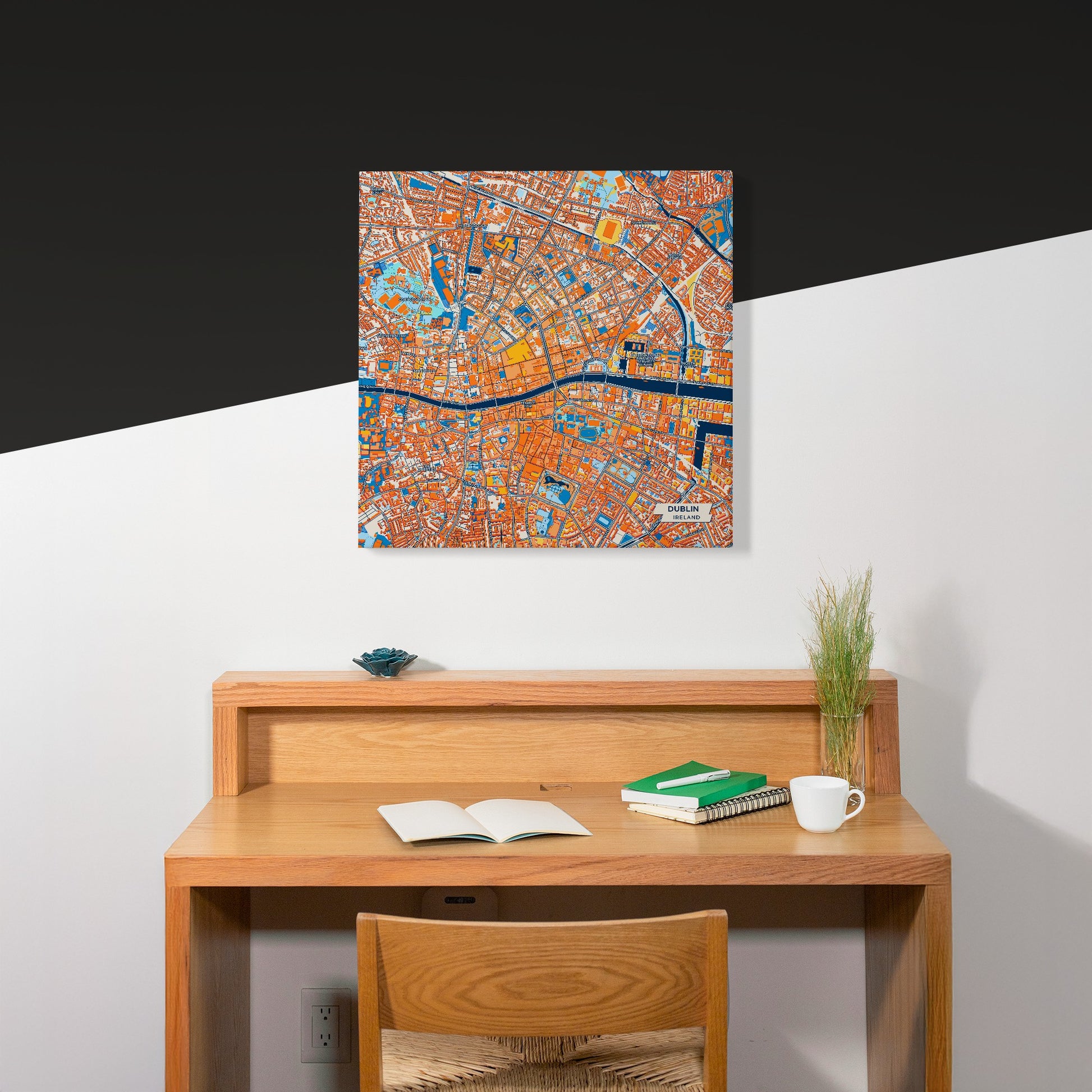 Dublin Ireland Colorful City Map Canvas Print Scene