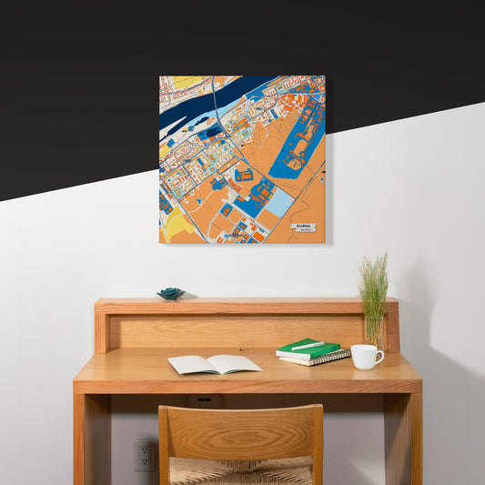 Дубна Russia Colorful City Map Canvas Print Scene