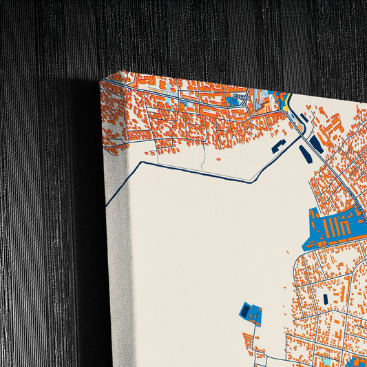 Дубно Ukraine Colorful City Map Canvas Print Detail