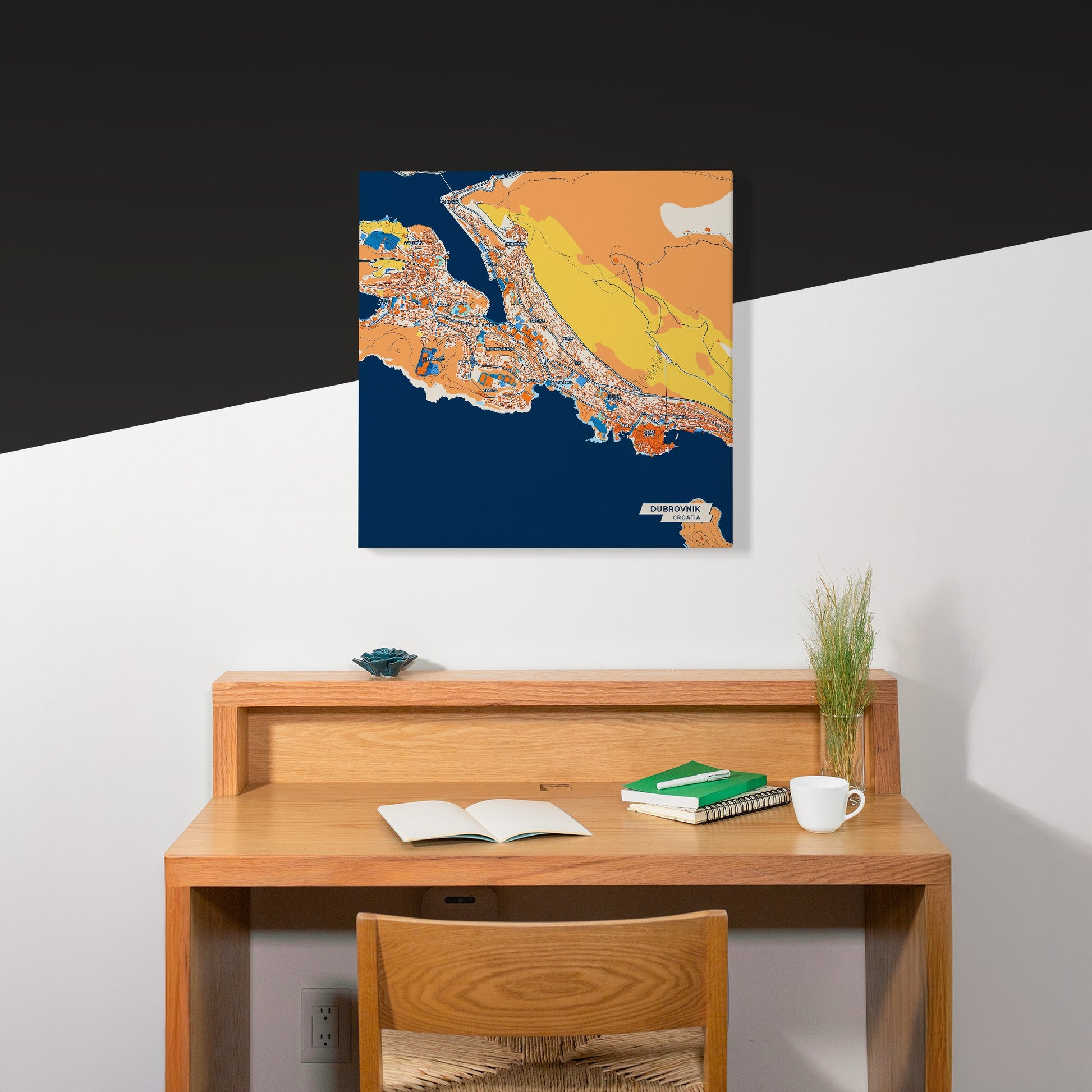 Dubrovnik Croatia Colorful City Map Canvas Print Scene