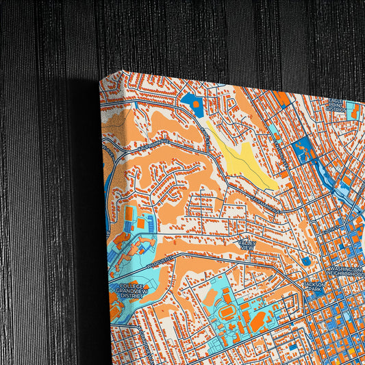 Dubuque Iowa Colorful City Map Canvas Print Detail