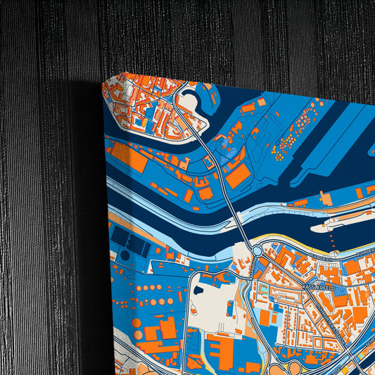 Duisburg Germany Colorful City Map Canvas Print Detail