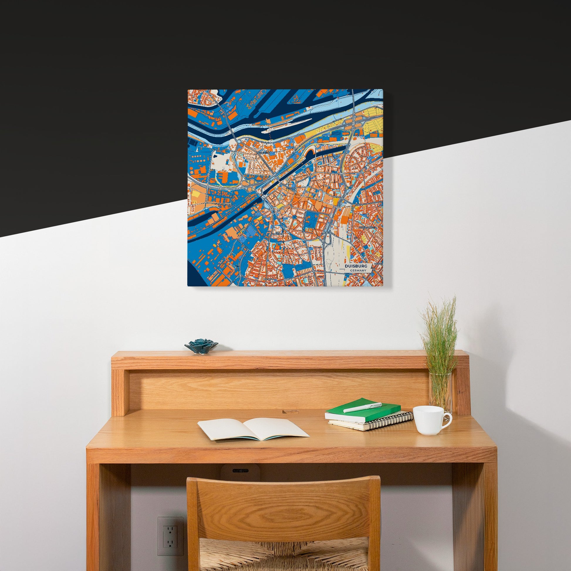 Duisburg Germany Colorful City Map Canvas Print Scene
