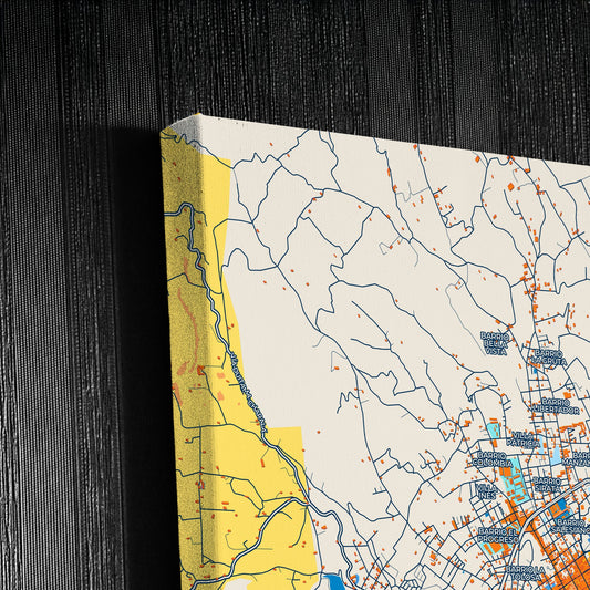 Duitama Colombia Colorful City Map Canvas Print Detail