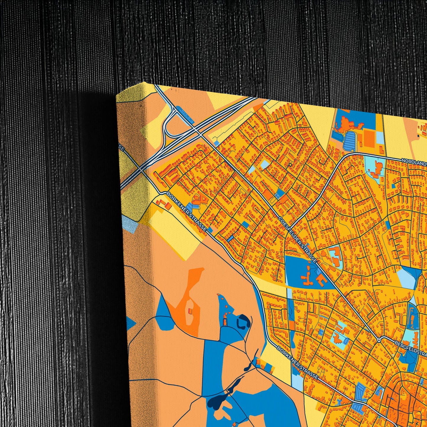 Dülmen Germany Colorful City Map Canvas Print Detail