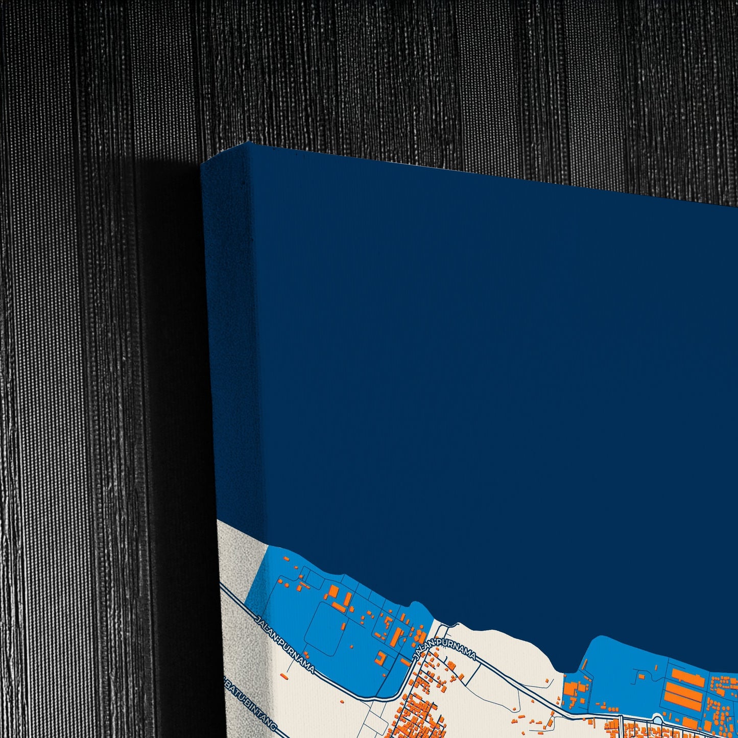 Dumai Indonesia Colorful City Map Canvas Print Detail