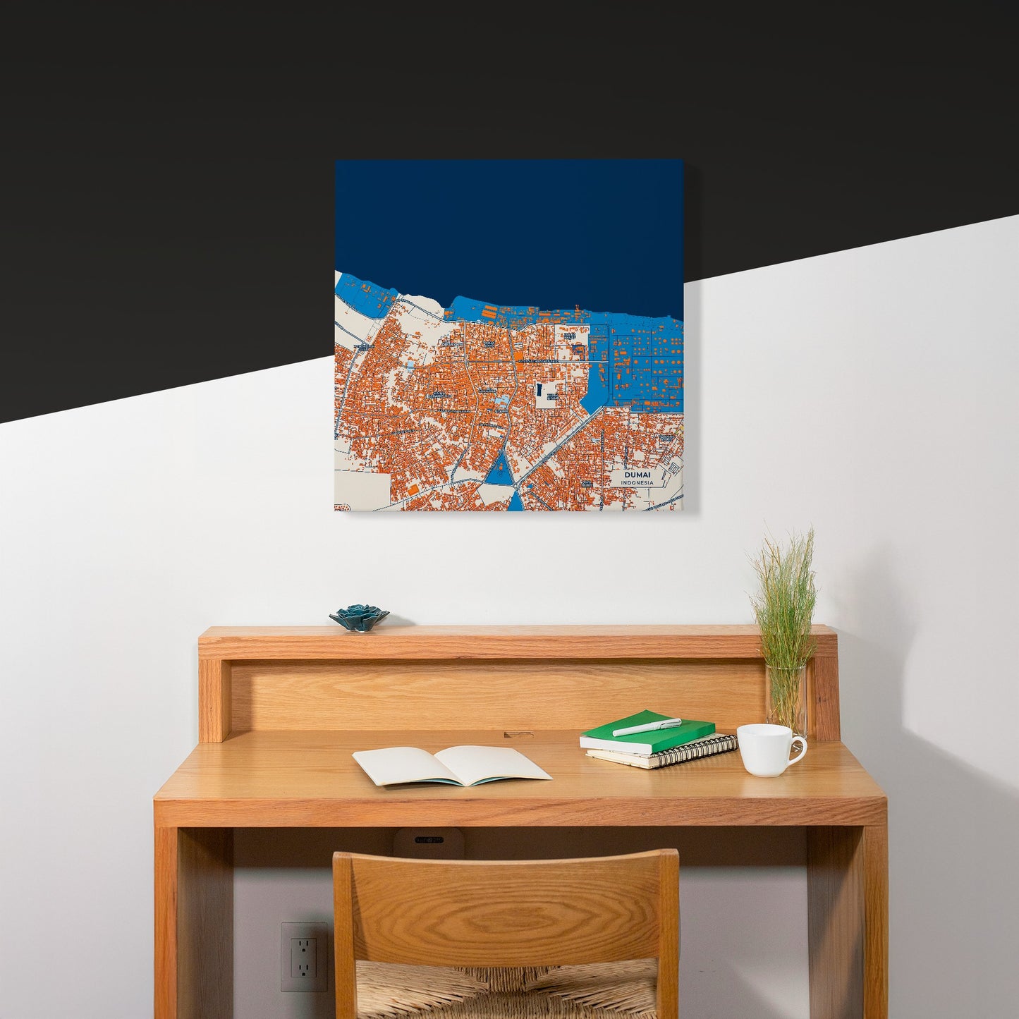 Dumai Indonesia Colorful City Map Canvas Print Scene