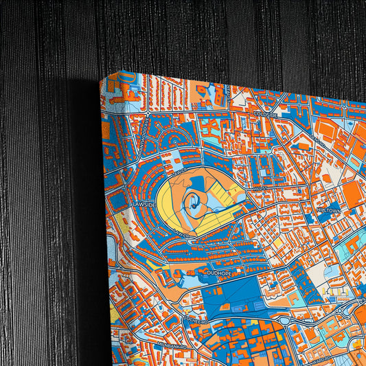 Dundee Scotland Colorful City Map Canvas Print Detail