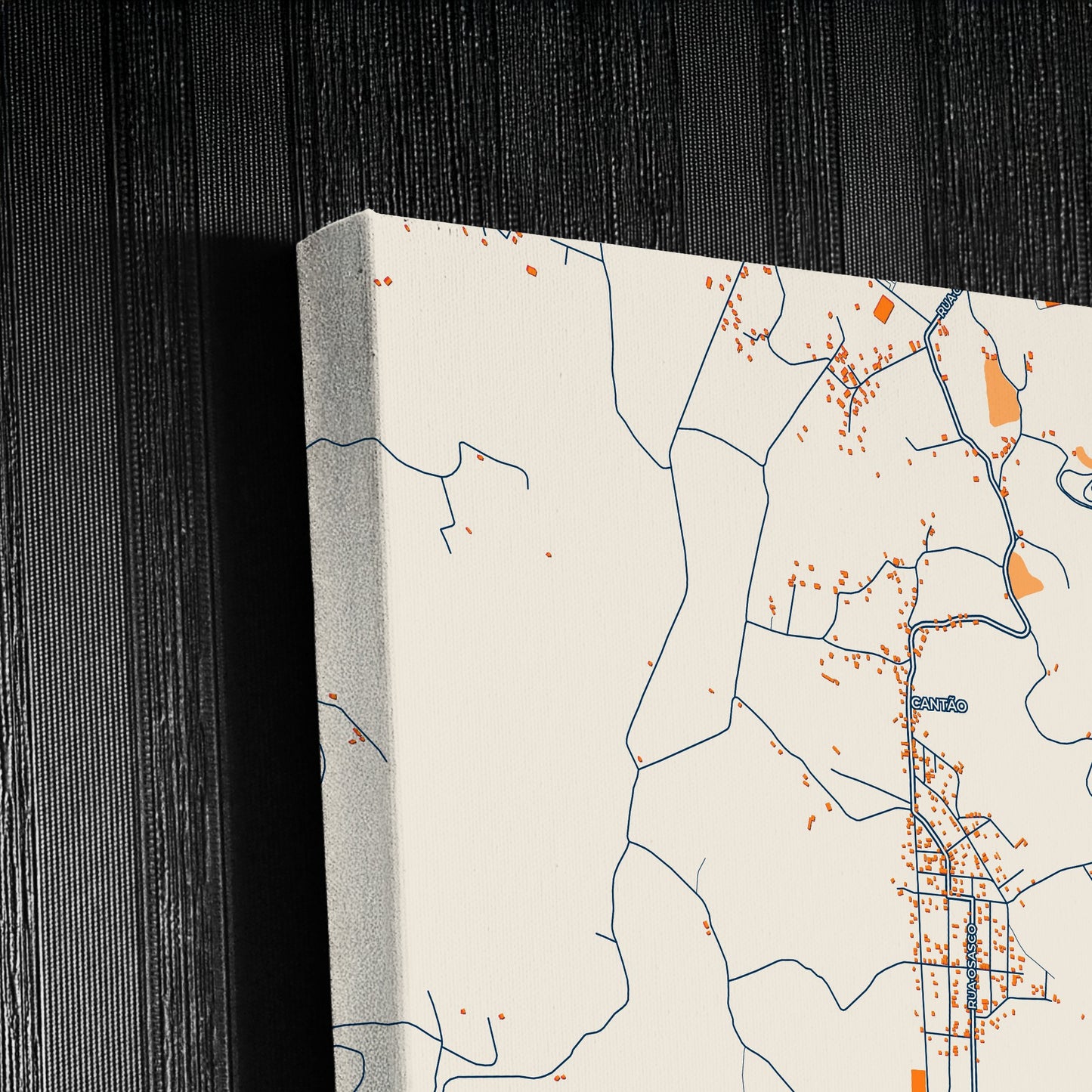 Duque De Caxias Brazil Colorful City Map Canvas Print Detail