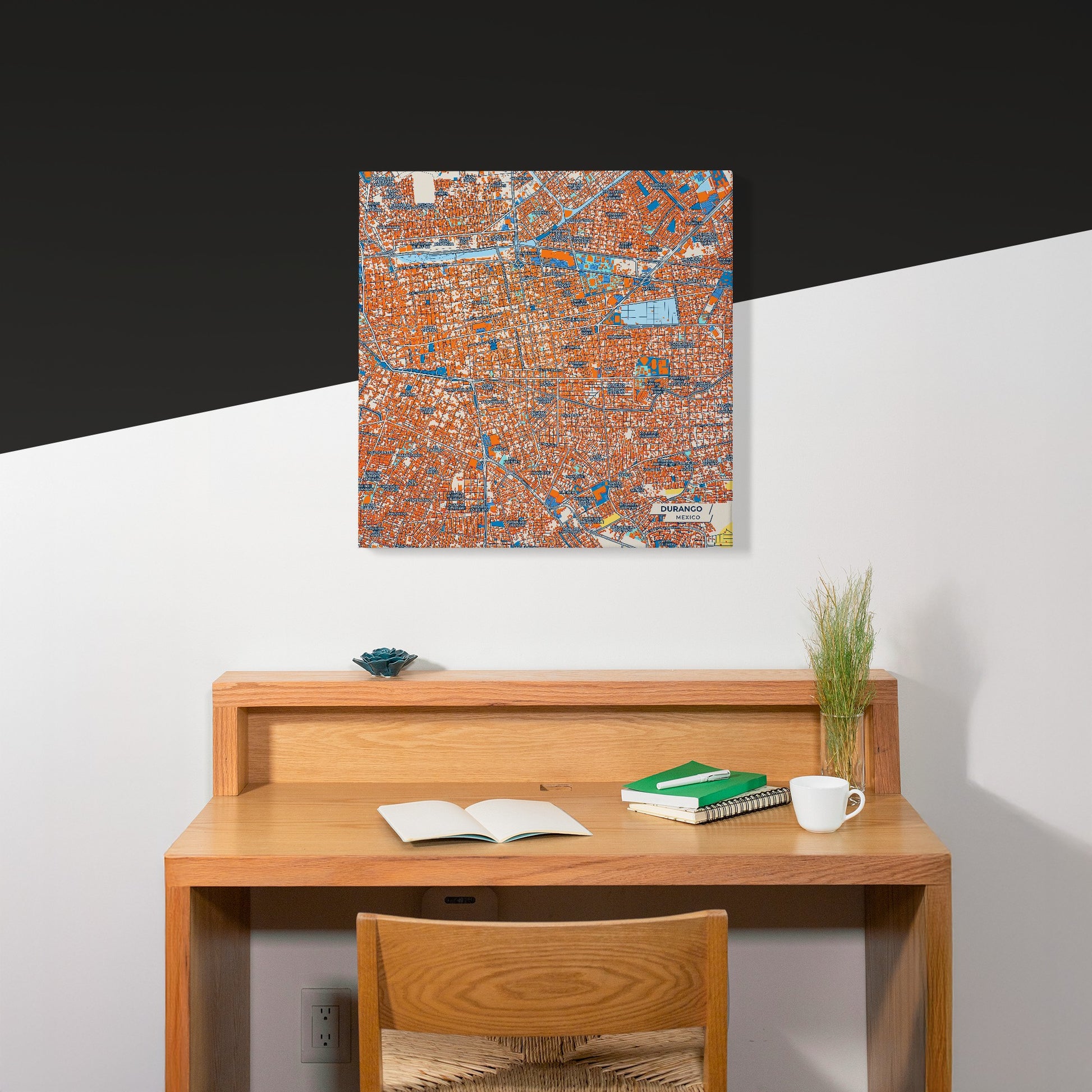 Durango Mexico Colorful City Map Canvas Print Scene