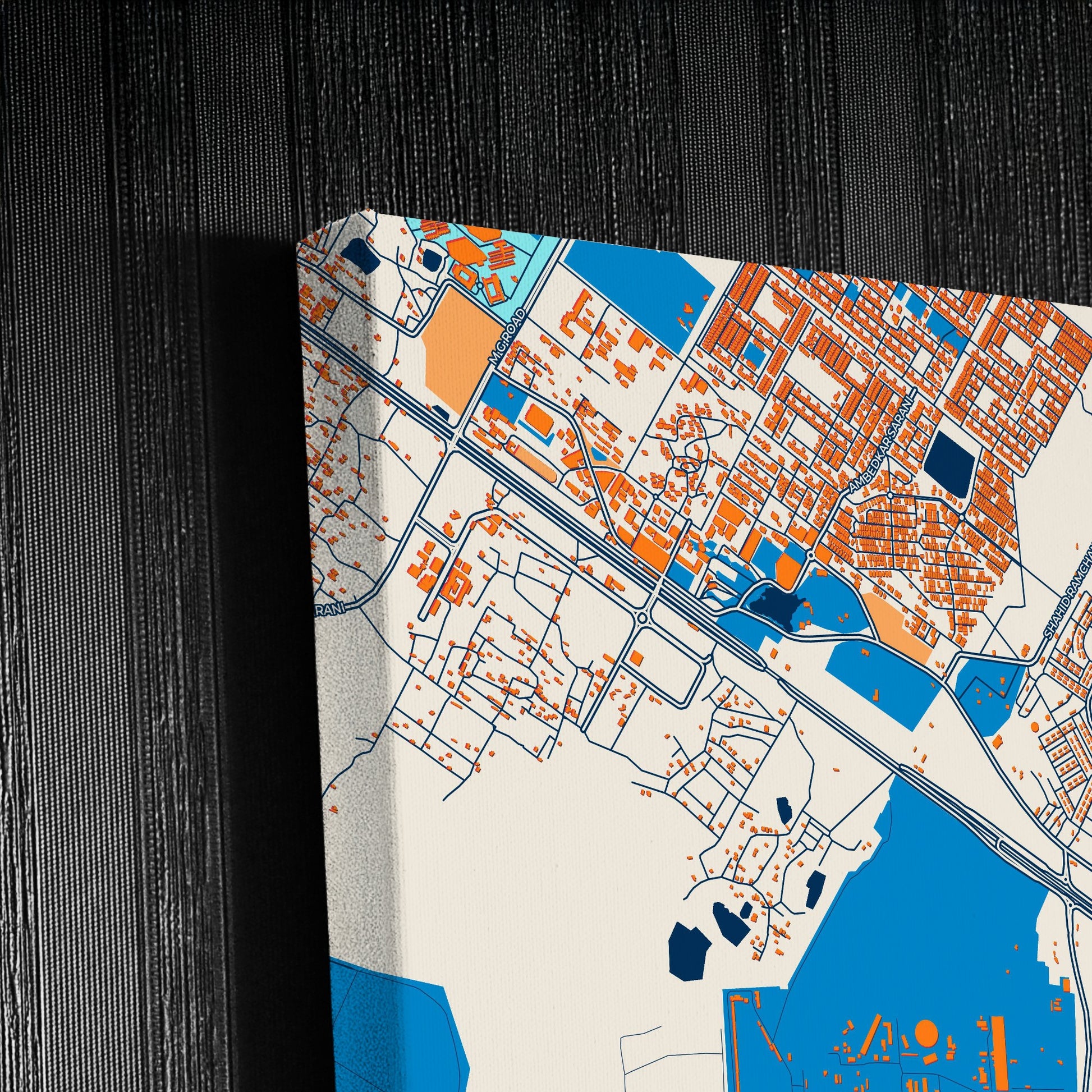 Durgapur India Colorful City Map Canvas Print Detail