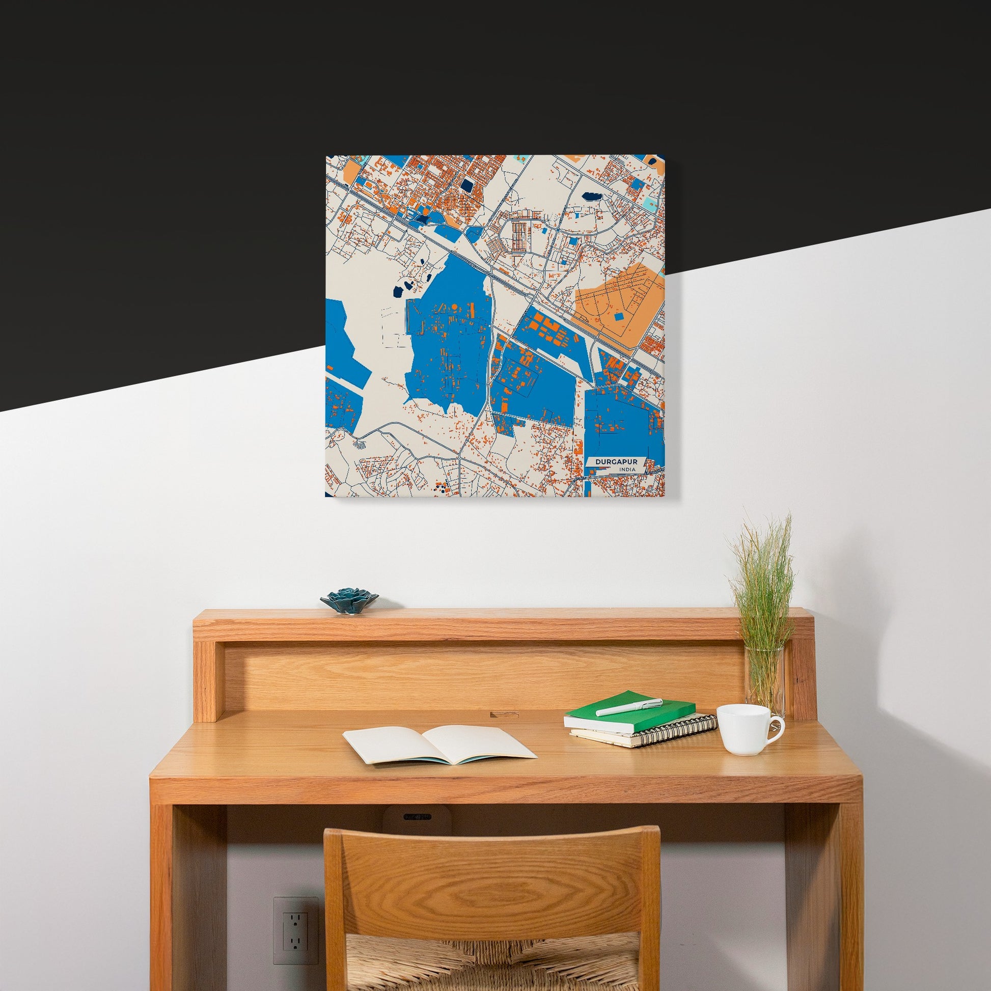 Durgapur India Colorful City Map Canvas Print Scene
