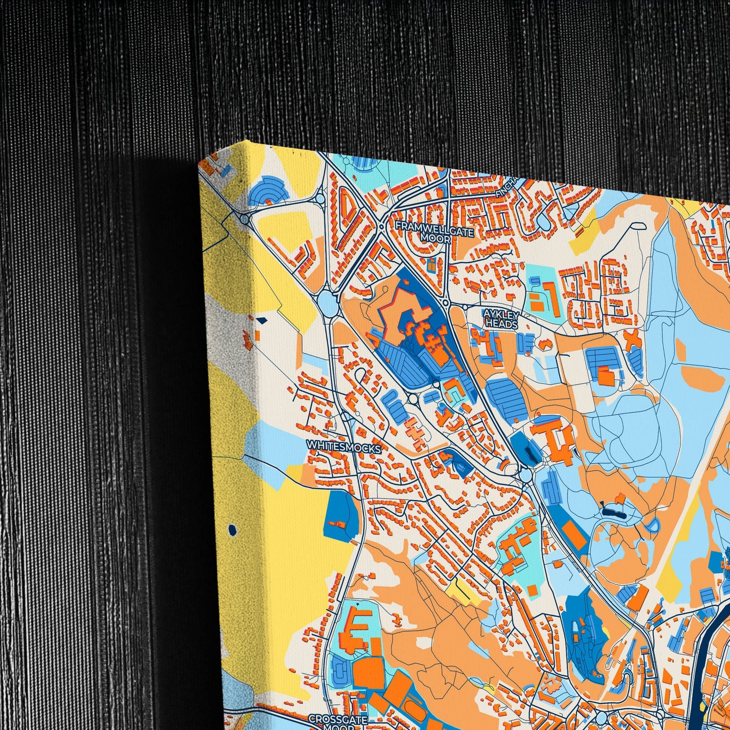 Durham England Colorful City Map Canvas Print Detail