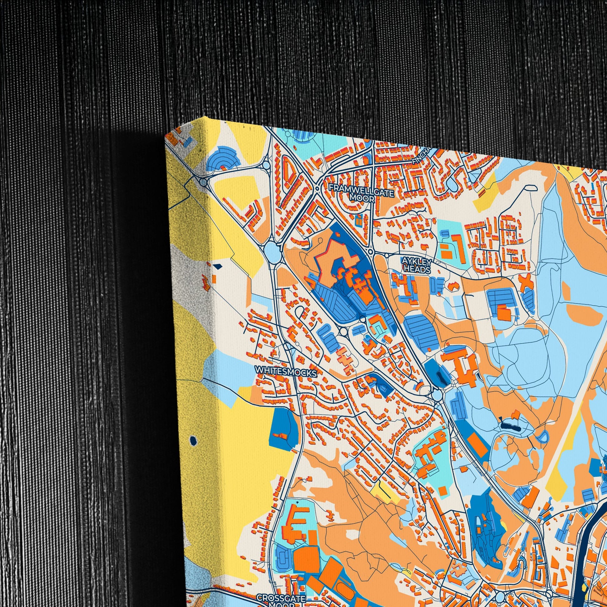 Durham England Colorful City Map Canvas Print Detail