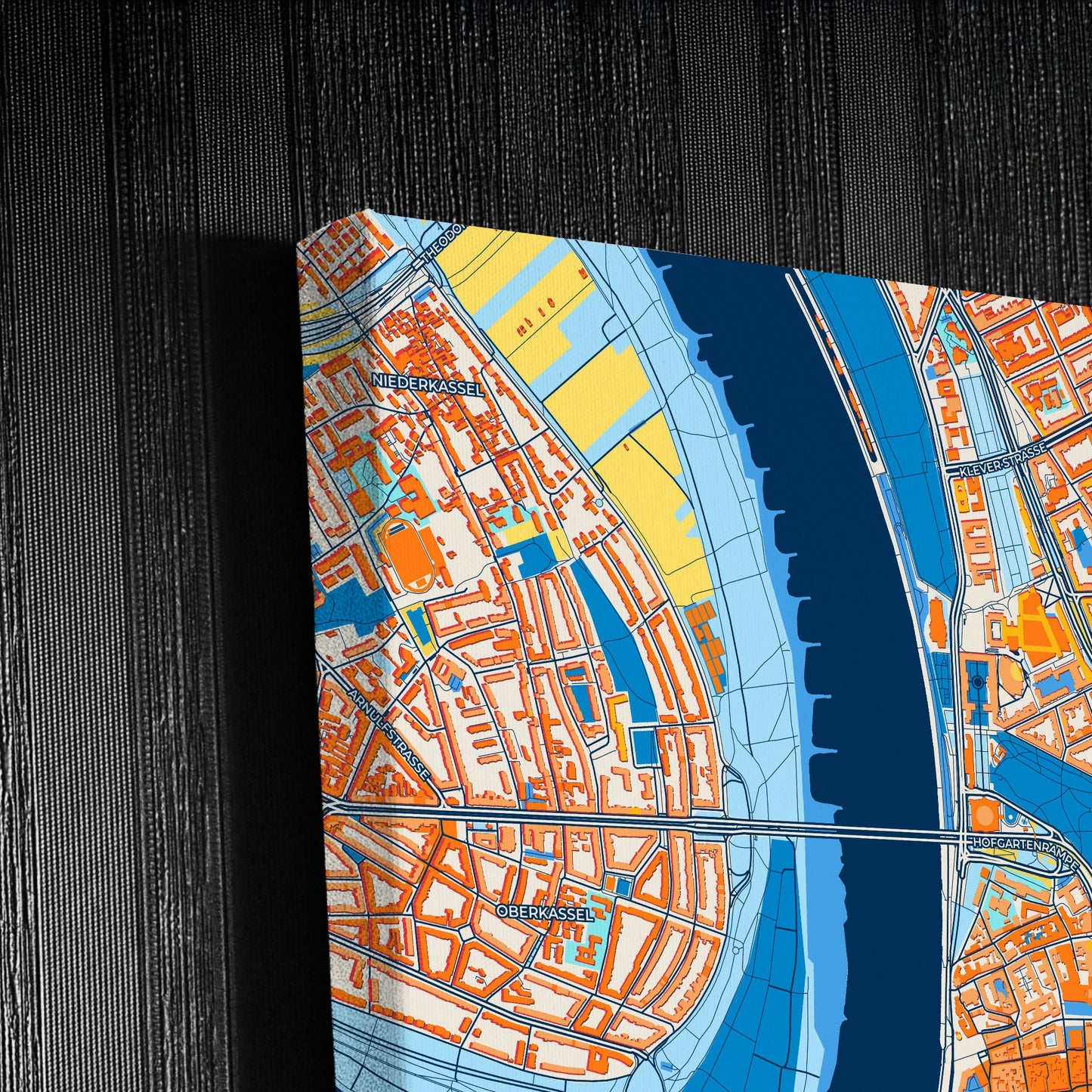 Düsseldorf Germany Colorful City Map Canvas Print Detail
