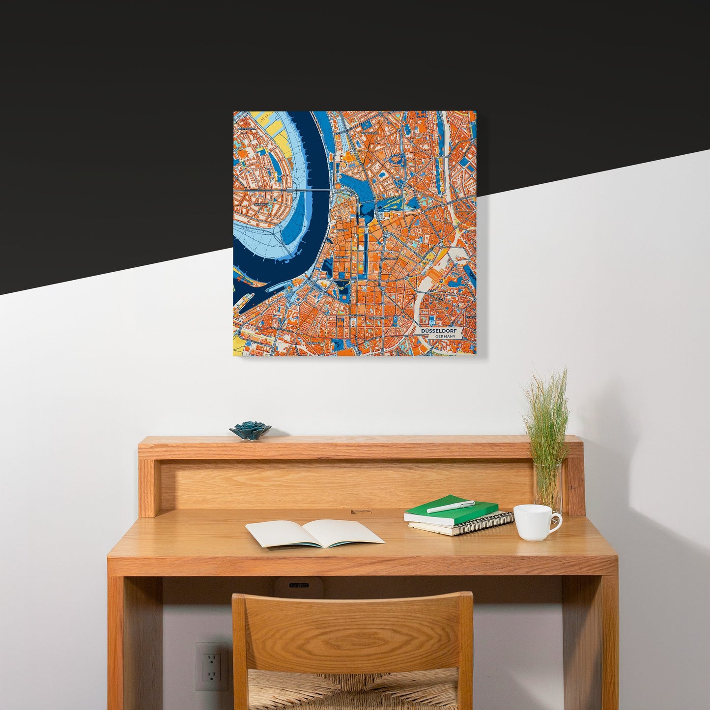Düsseldorf Germany Colorful City Map Canvas Print Scene