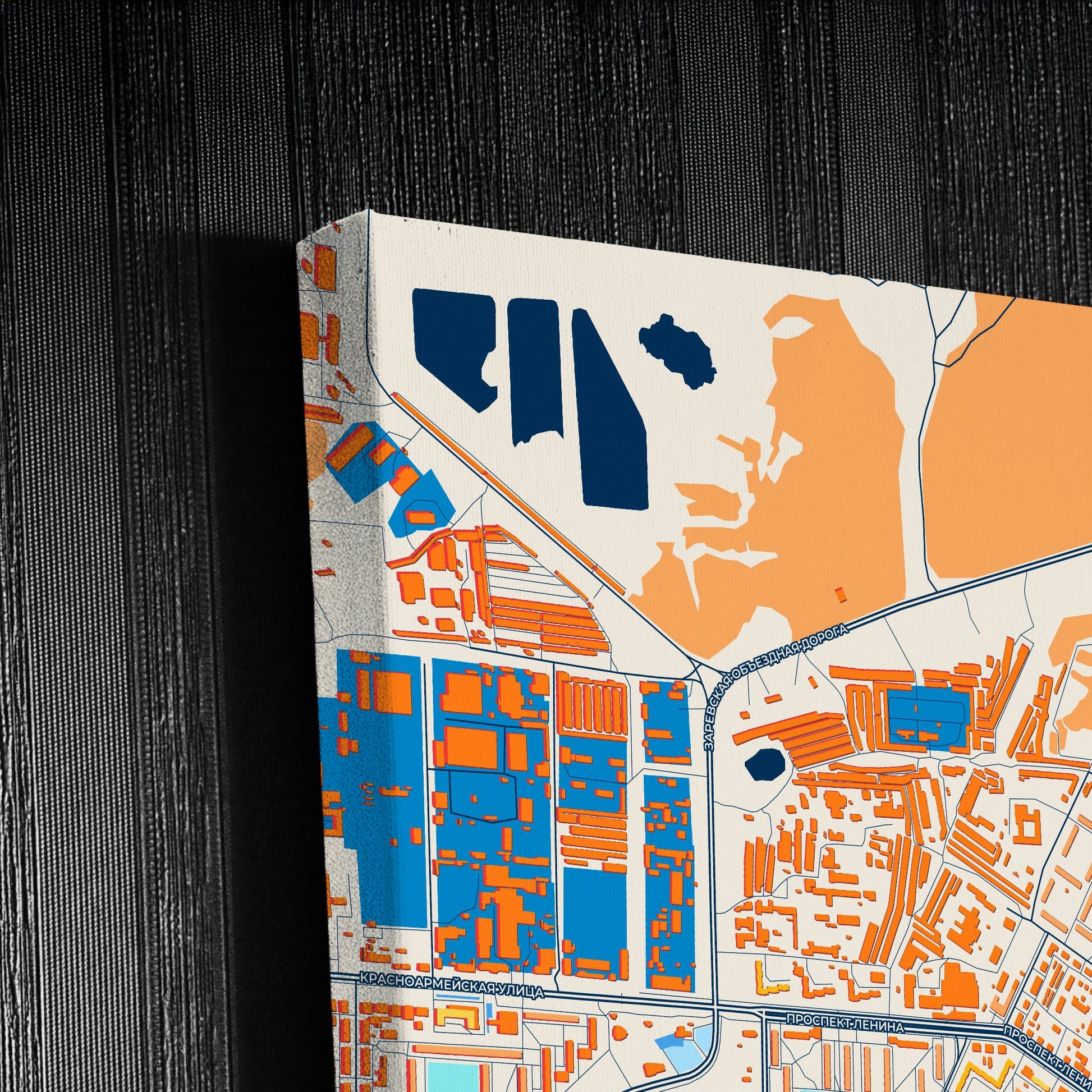 Дзержинск Russia Colorful City Map Canvas Print Detail