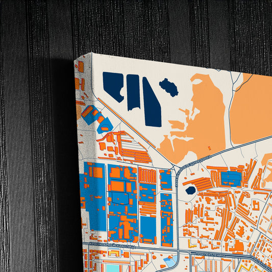 Дзержинск Russia Colorful City Map Canvas Print Detail