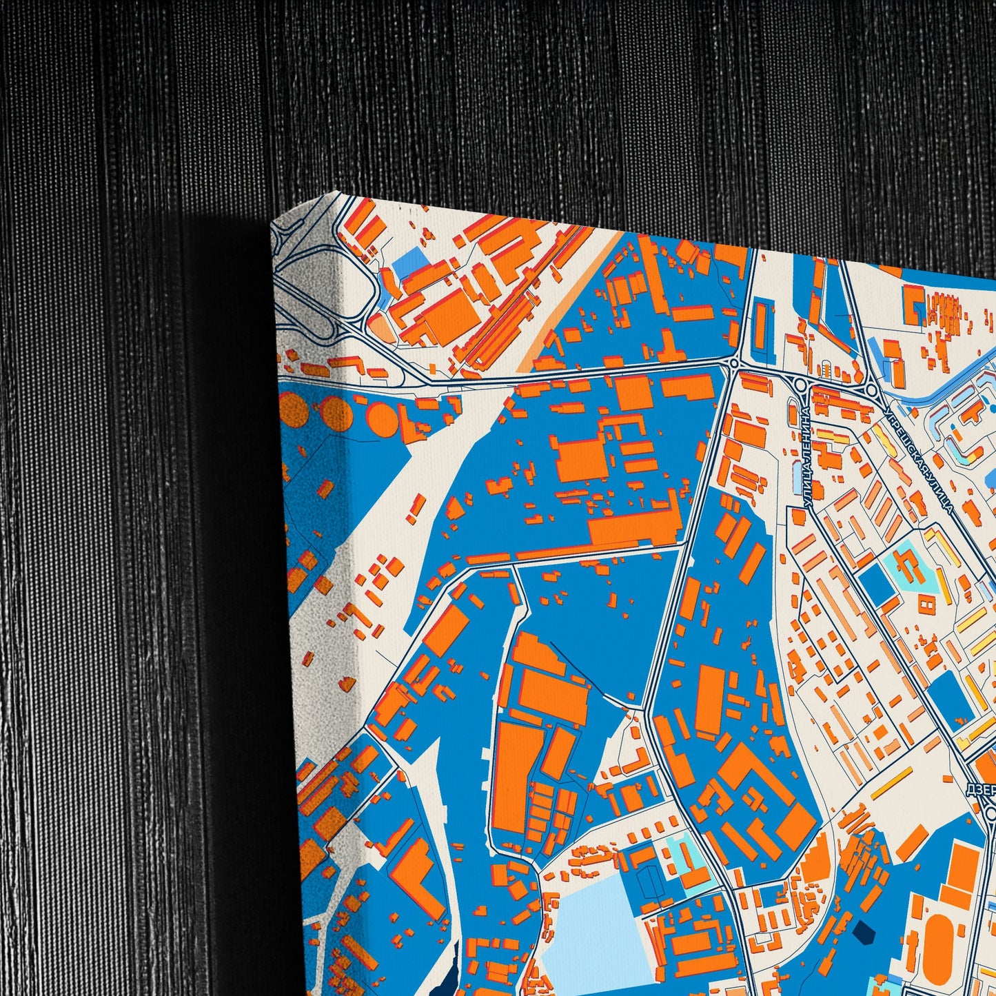 Дзержинский Russia Colorful City Map Canvas Print Detail