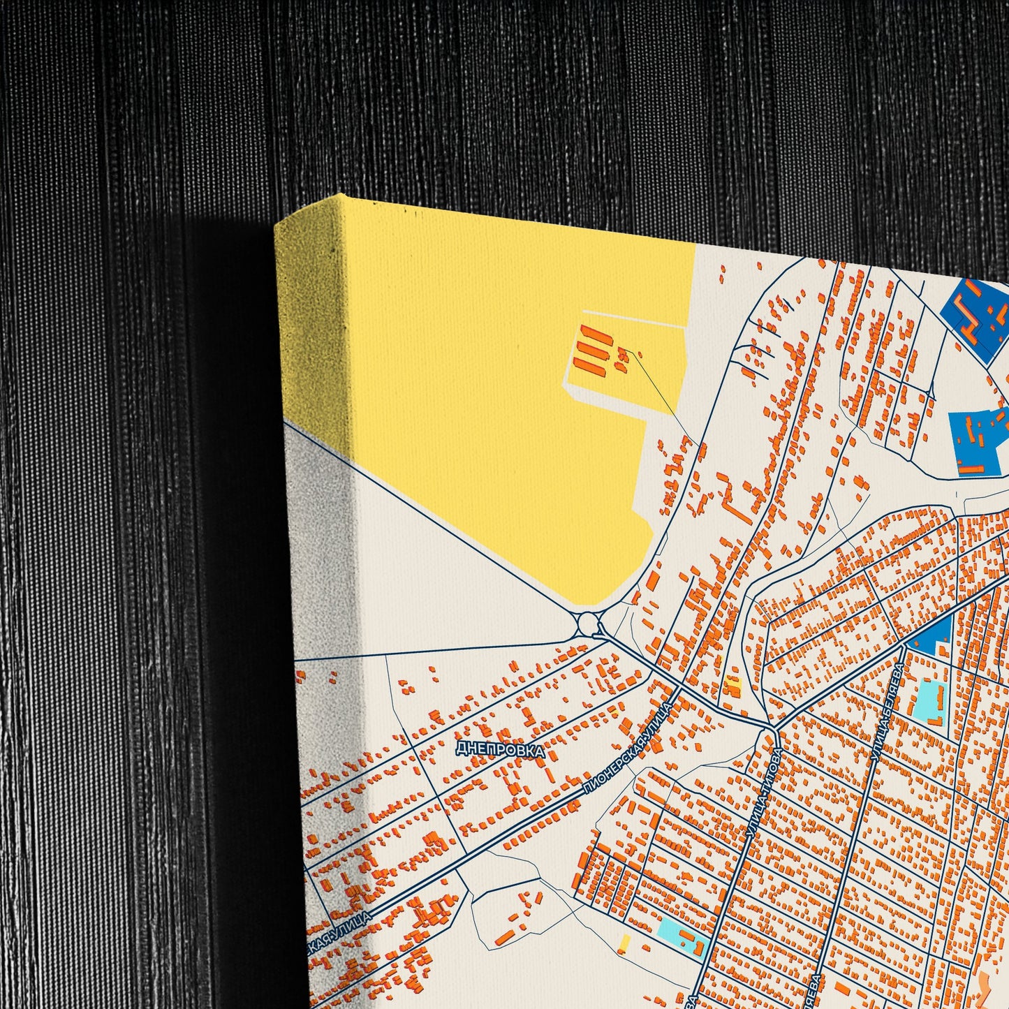 Джанкой Ukraine Colorful City Map Canvas Print Detail