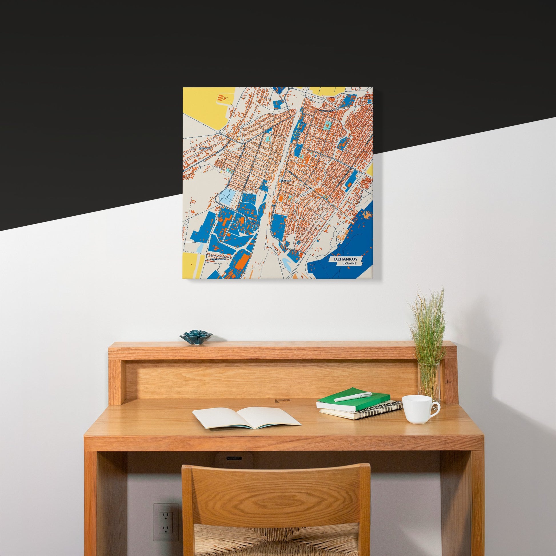 Джанкой Ukraine Colorful City Map Canvas Print Scene