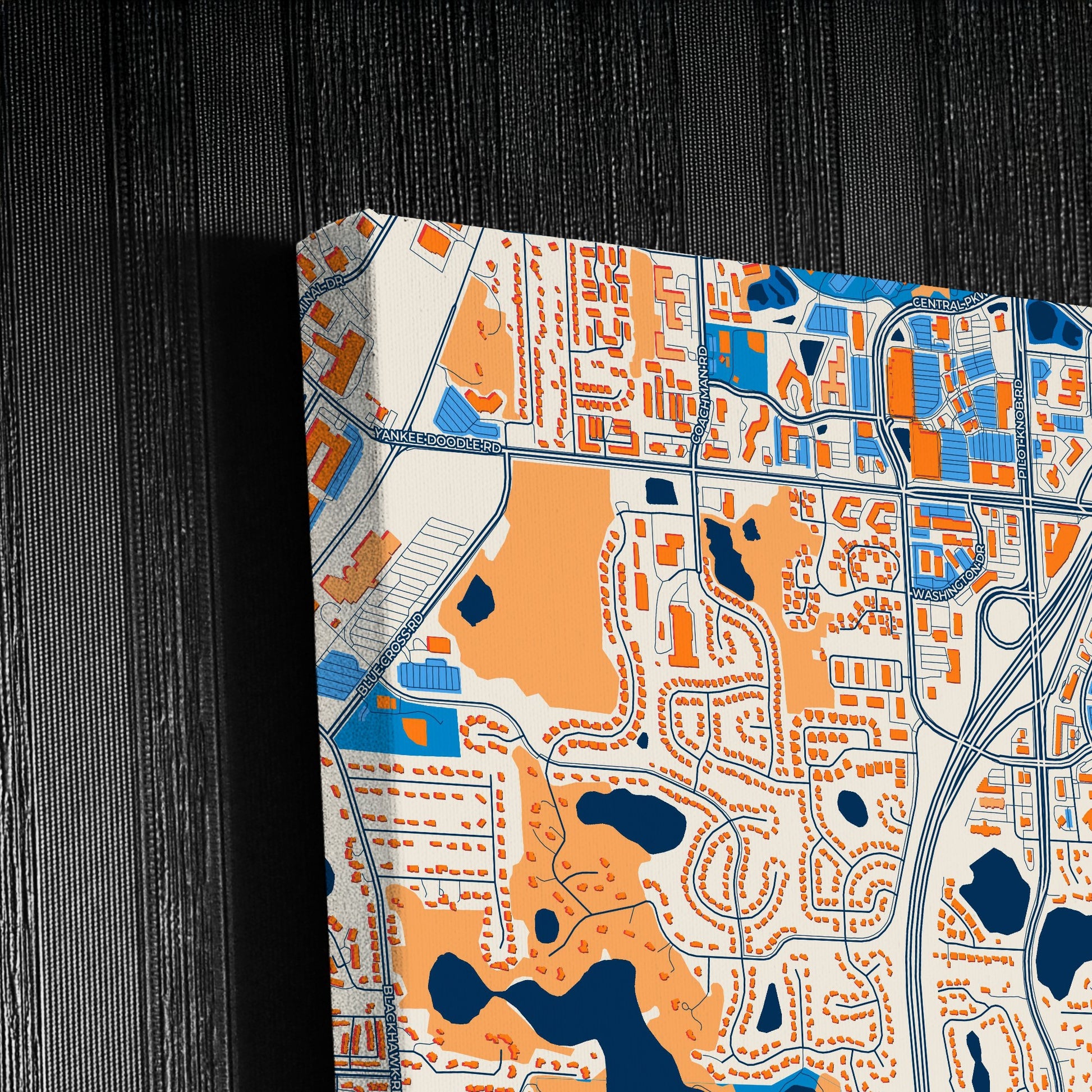 Eagan Minnesota Colorful City Map Canvas Print Detail