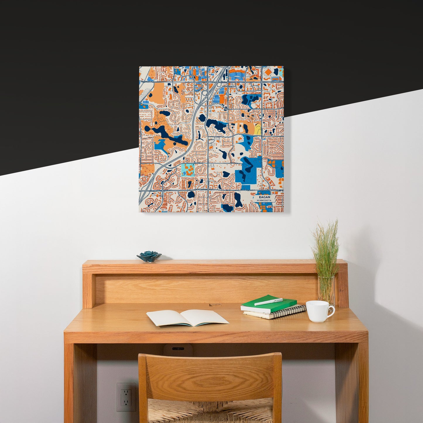 Eagan Minnesota Colorful City Map Canvas Print Scene