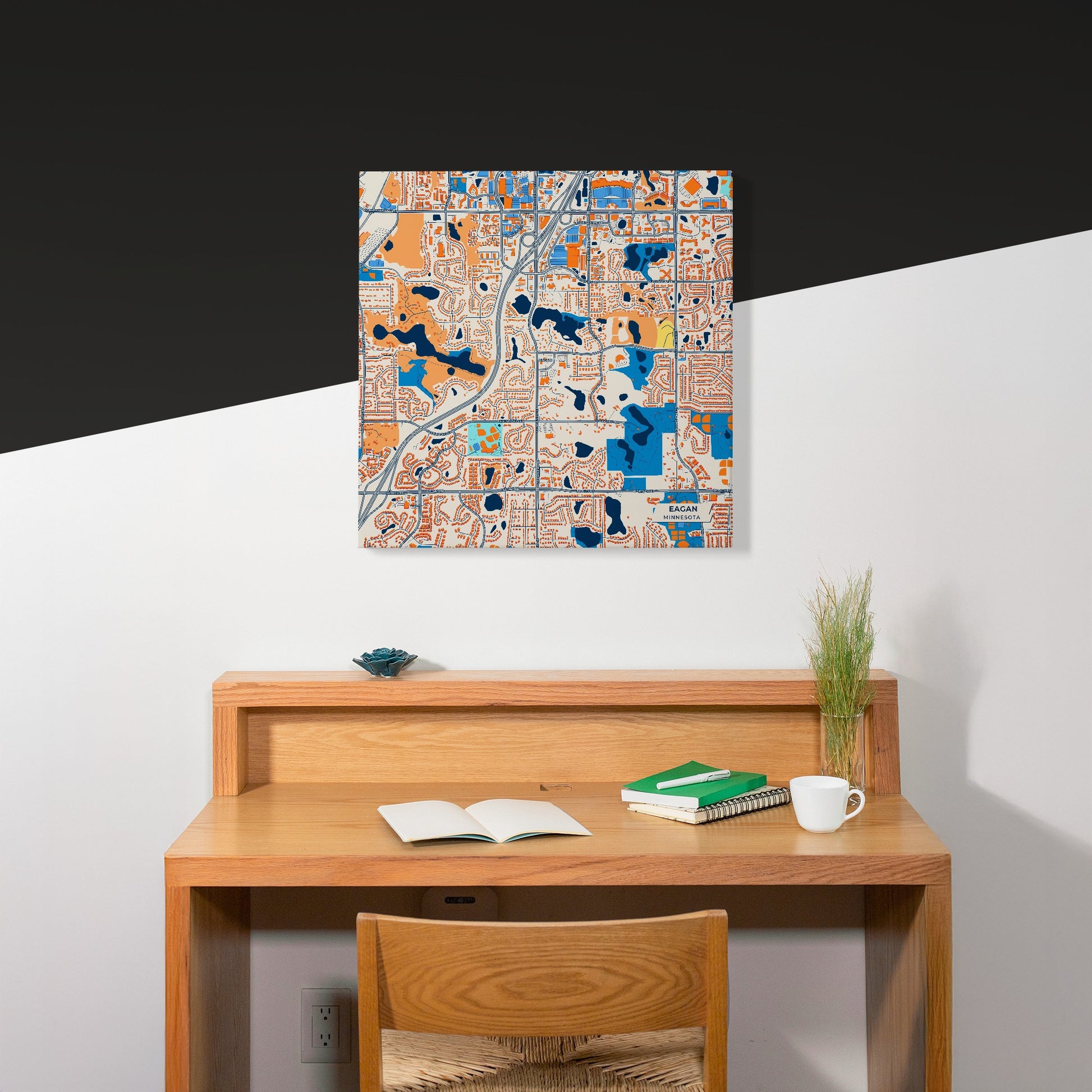 Eagan Minnesota Colorful City Map Canvas Print Scene