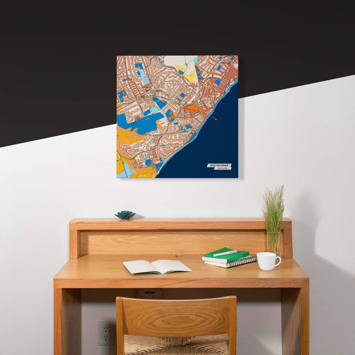 Eastbourne England Colorful City Map Canvas Print Scene