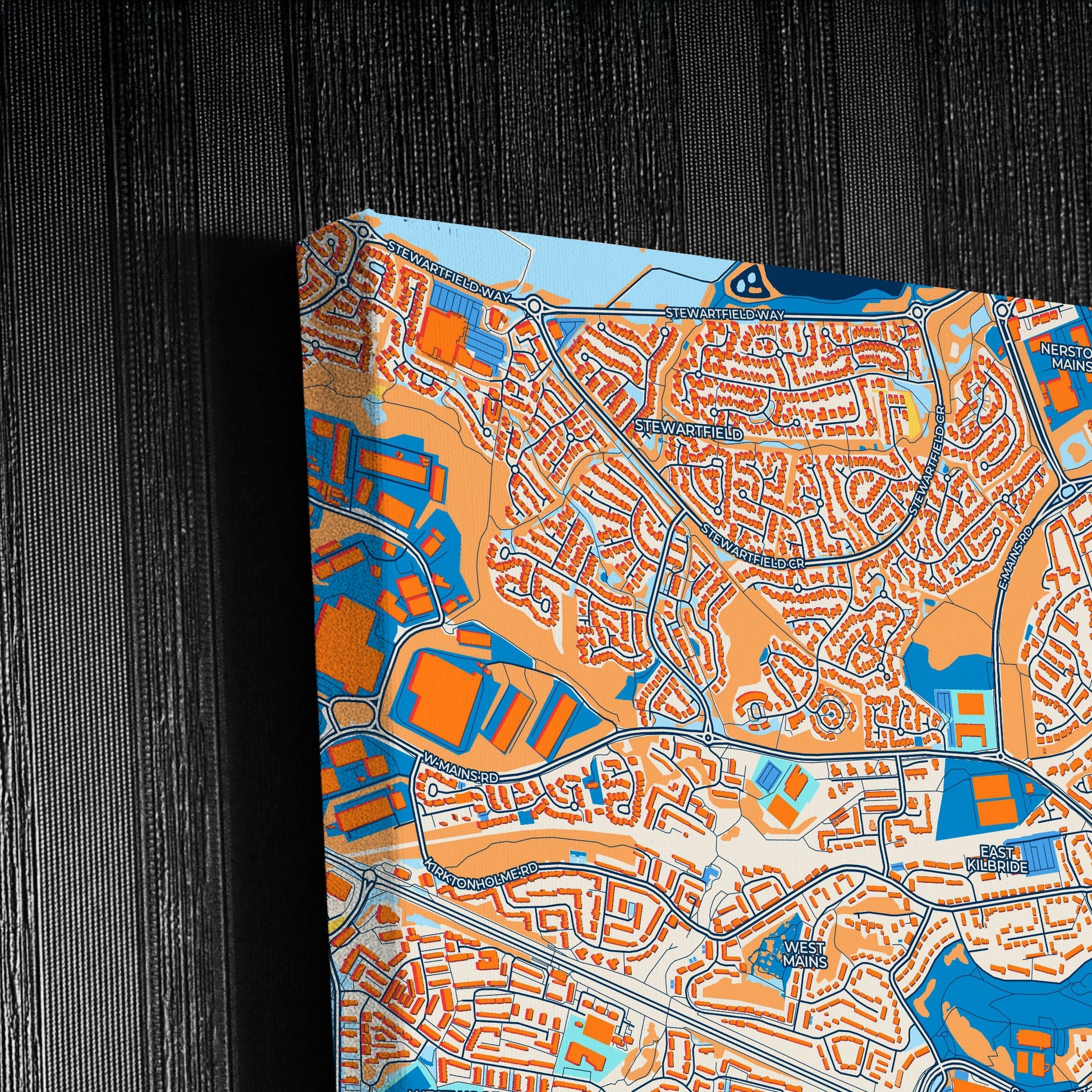 East Kilbride Scotland Colorful City Map Canvas Print Detail