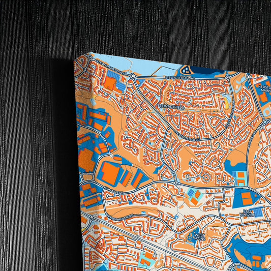 East Kilbride Scotland Colorful City Map Canvas Print Detail