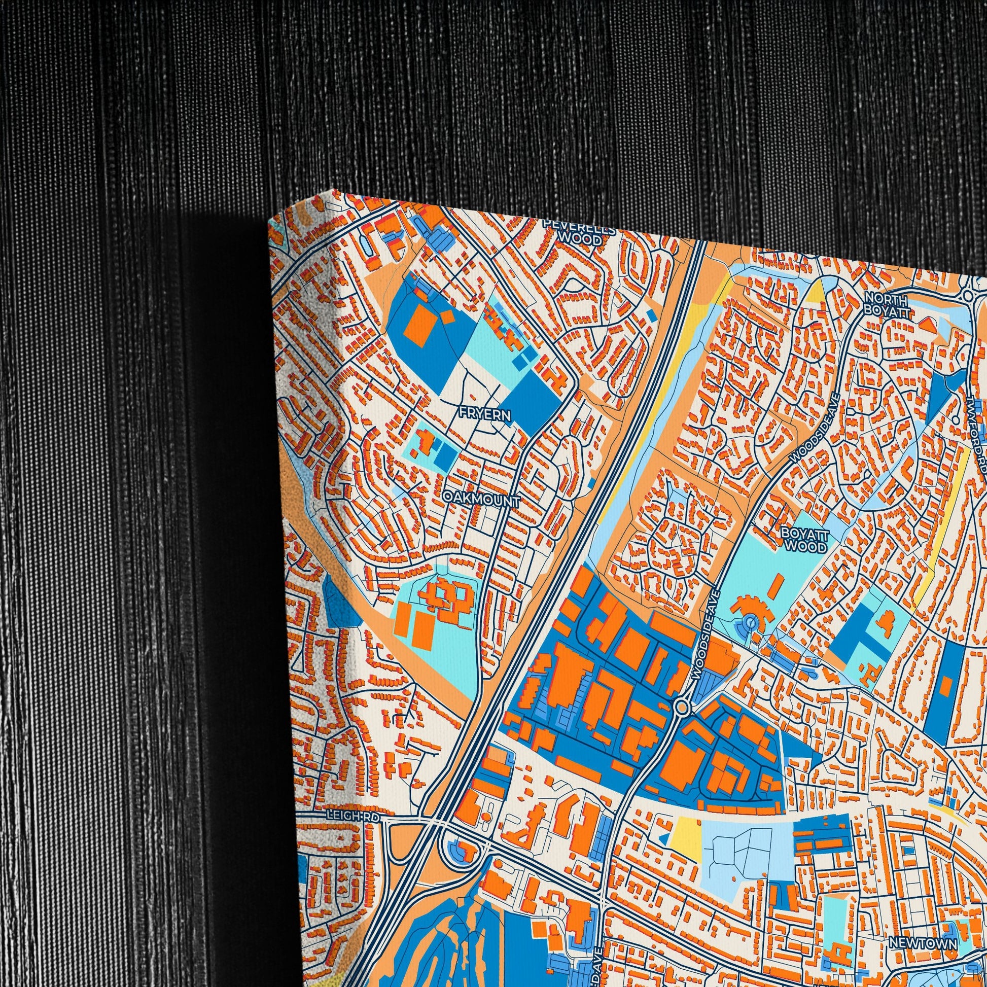Eastleigh England Colorful City Map Canvas Print Detail