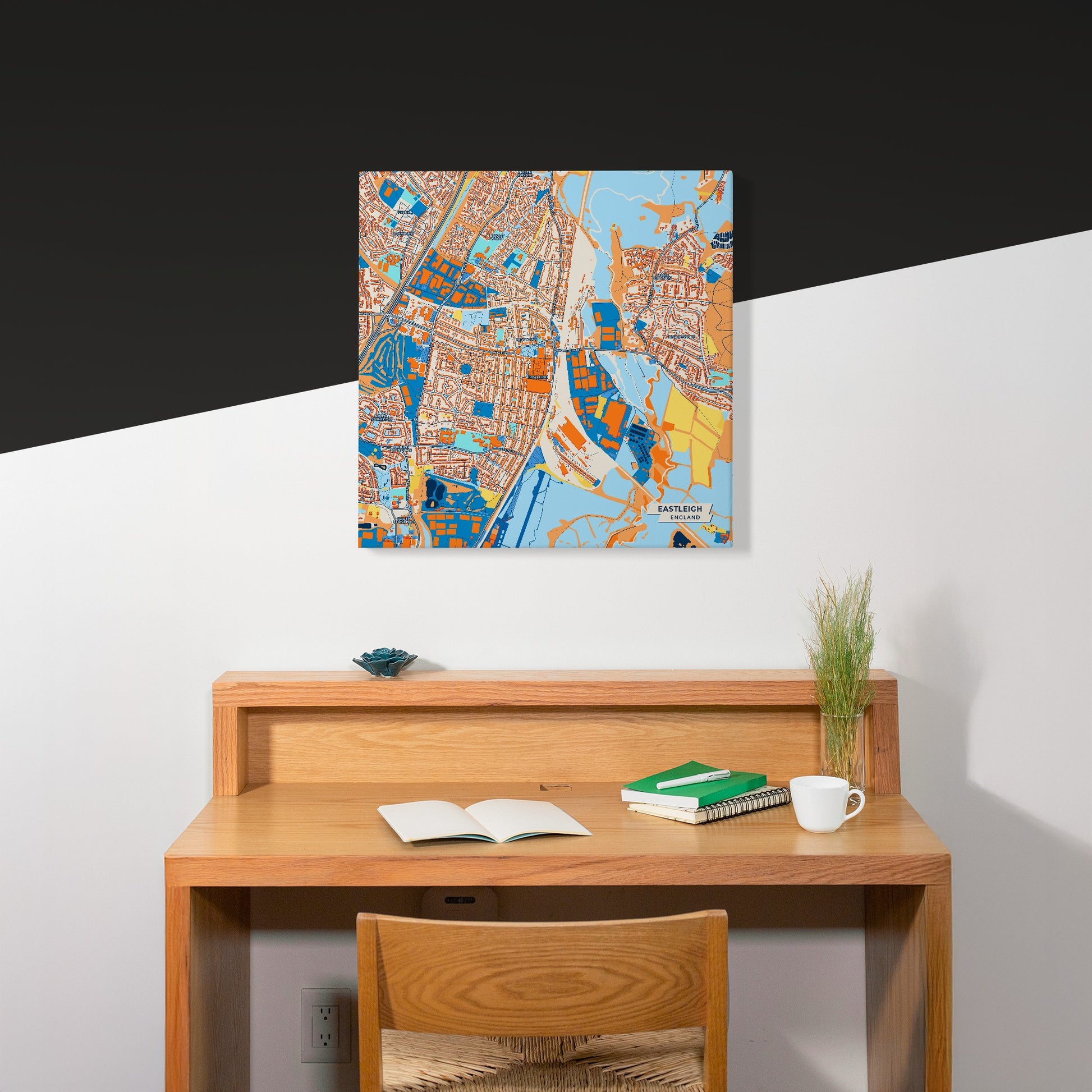 Eastleigh England Colorful City Map Canvas Print Scene