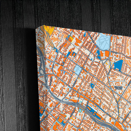 East Orange New Jersey Colorful City Map Canvas Print Detail