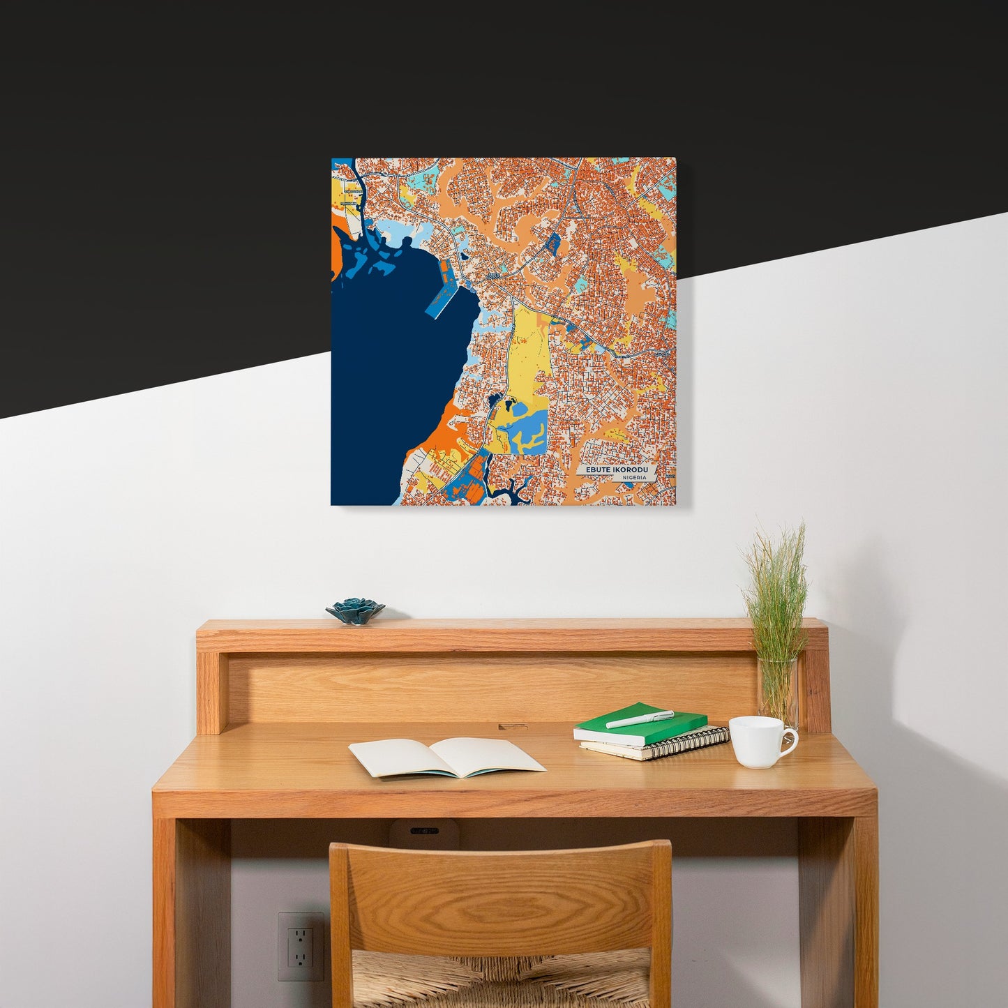 Ebute Ikorodu Nigeria Colorful City Map Canvas Print Scene