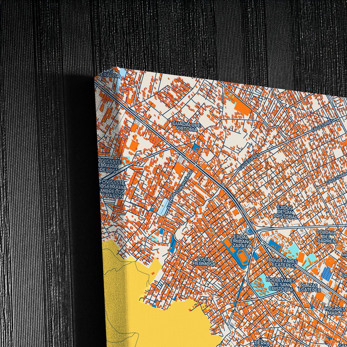 Ecatepec Mexico Colorful City Map Canvas Print Detail