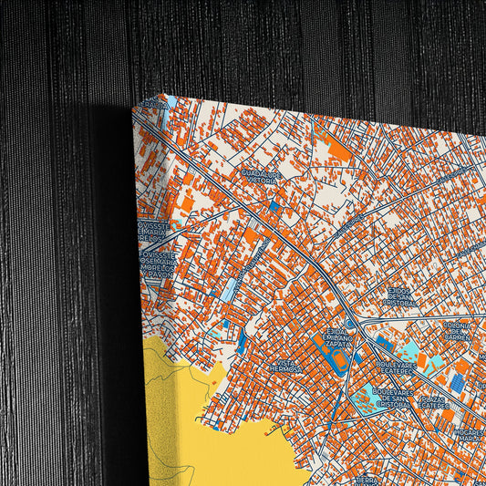 Ecatepec Mexico Colorful City Map Canvas Print Detail