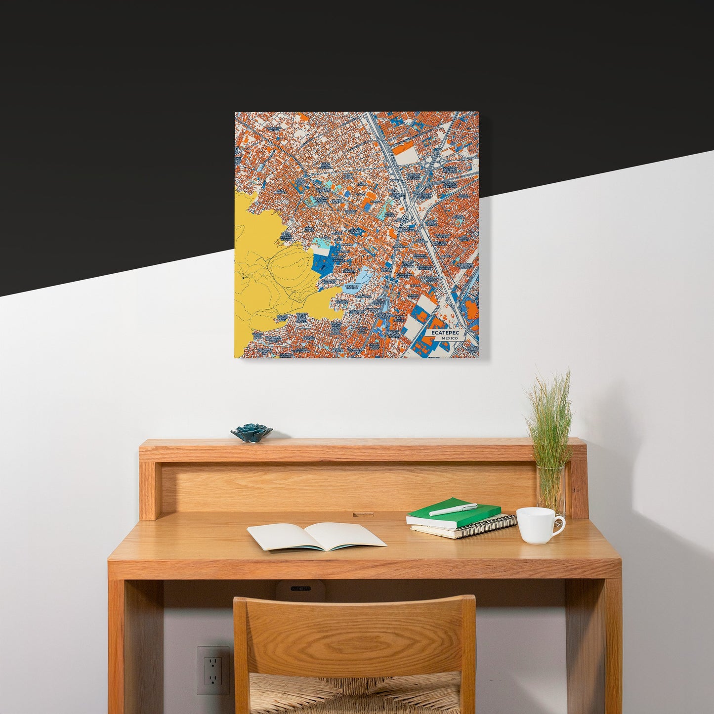 Ecatepec Mexico Colorful City Map Canvas Print Scene