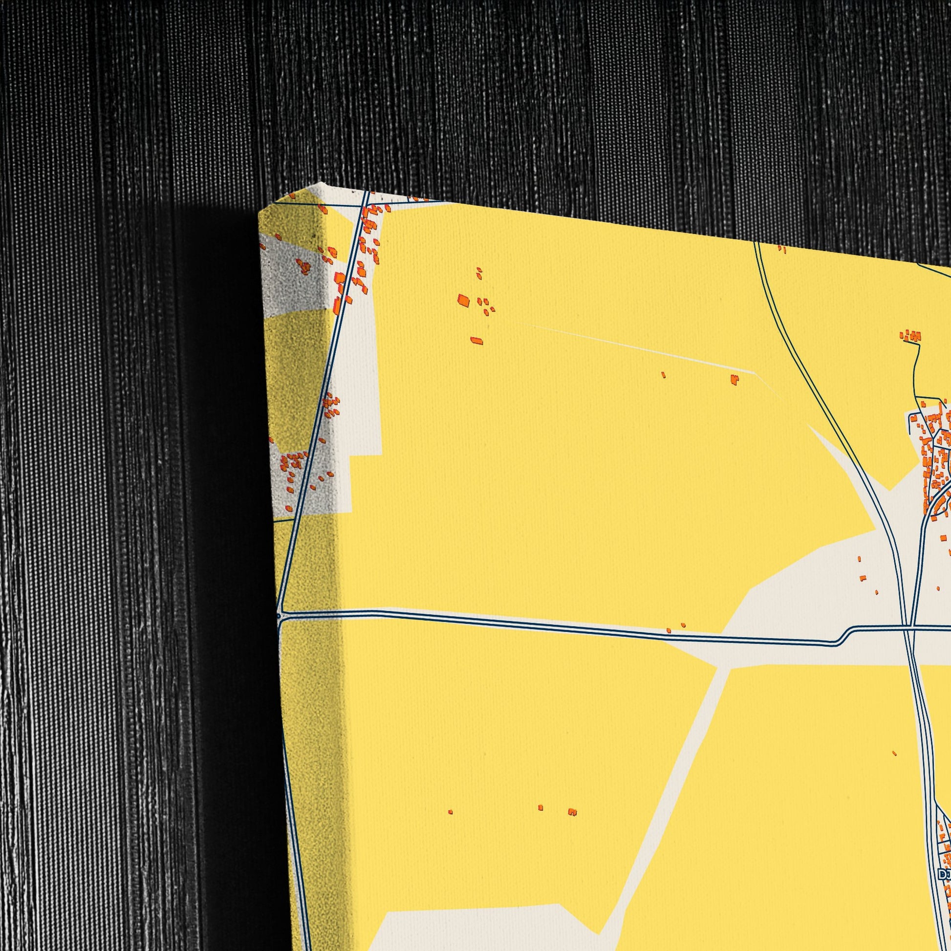 Ech Chettia Algeria Colorful City Map Canvas Print Detail