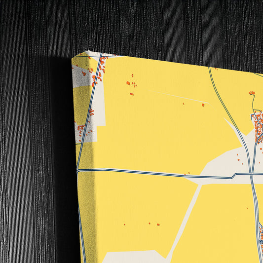 Ech Chettia Algeria Colorful City Map Canvas Print Detail