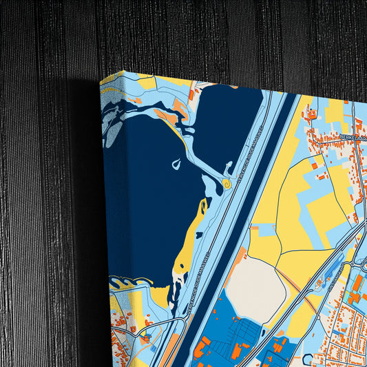 Echt-Susteren Netherlands Colorful City Map Canvas Print Detail
