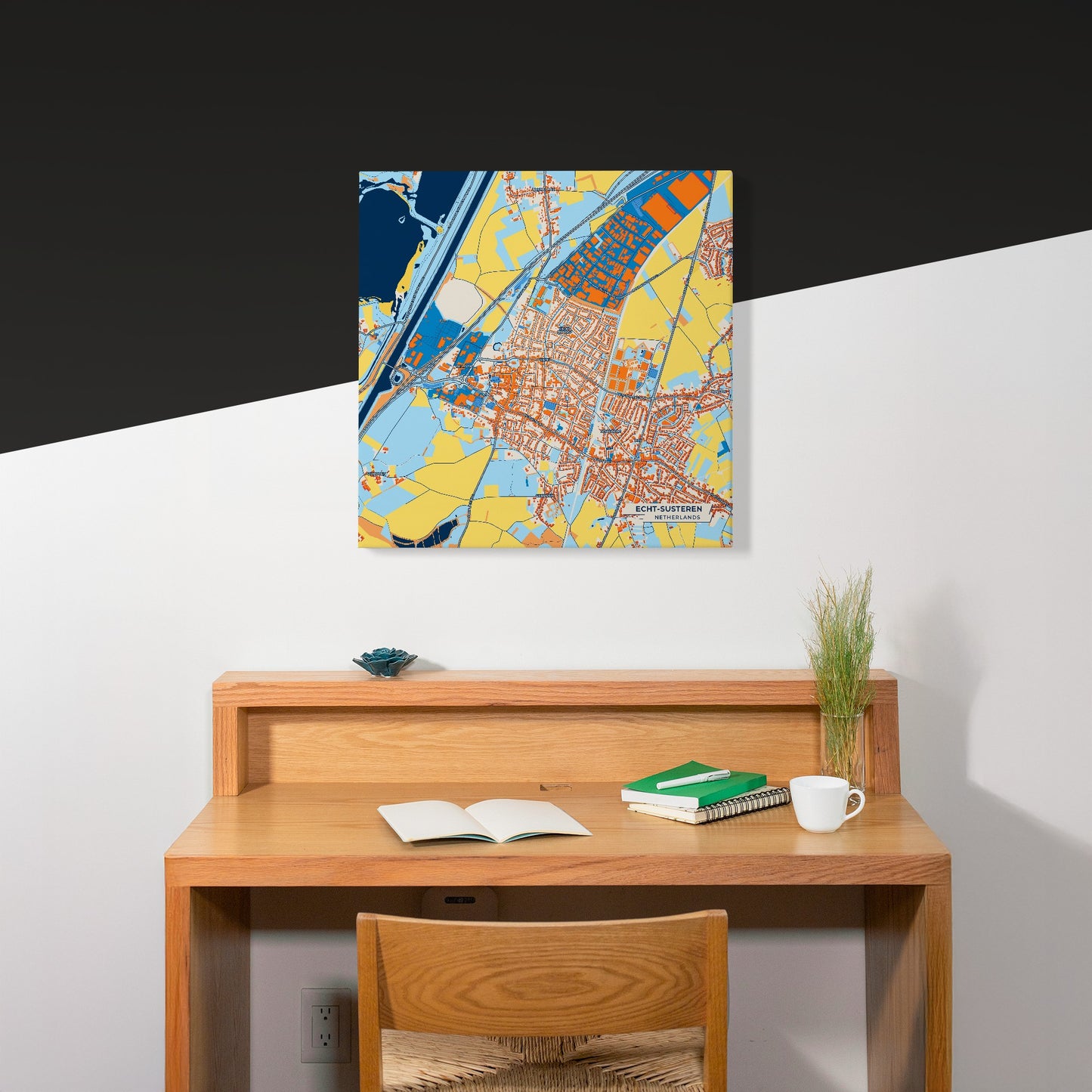 Echt-Susteren Netherlands Colorful City Map Canvas Print Scene