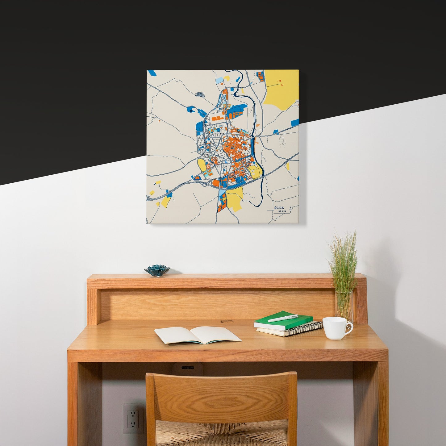 Écija Spain Colorful City Map Canvas Print Scene