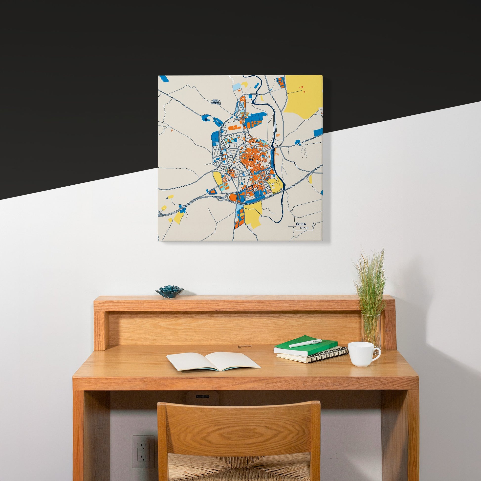 Écija Spain Colorful City Map Canvas Print Scene