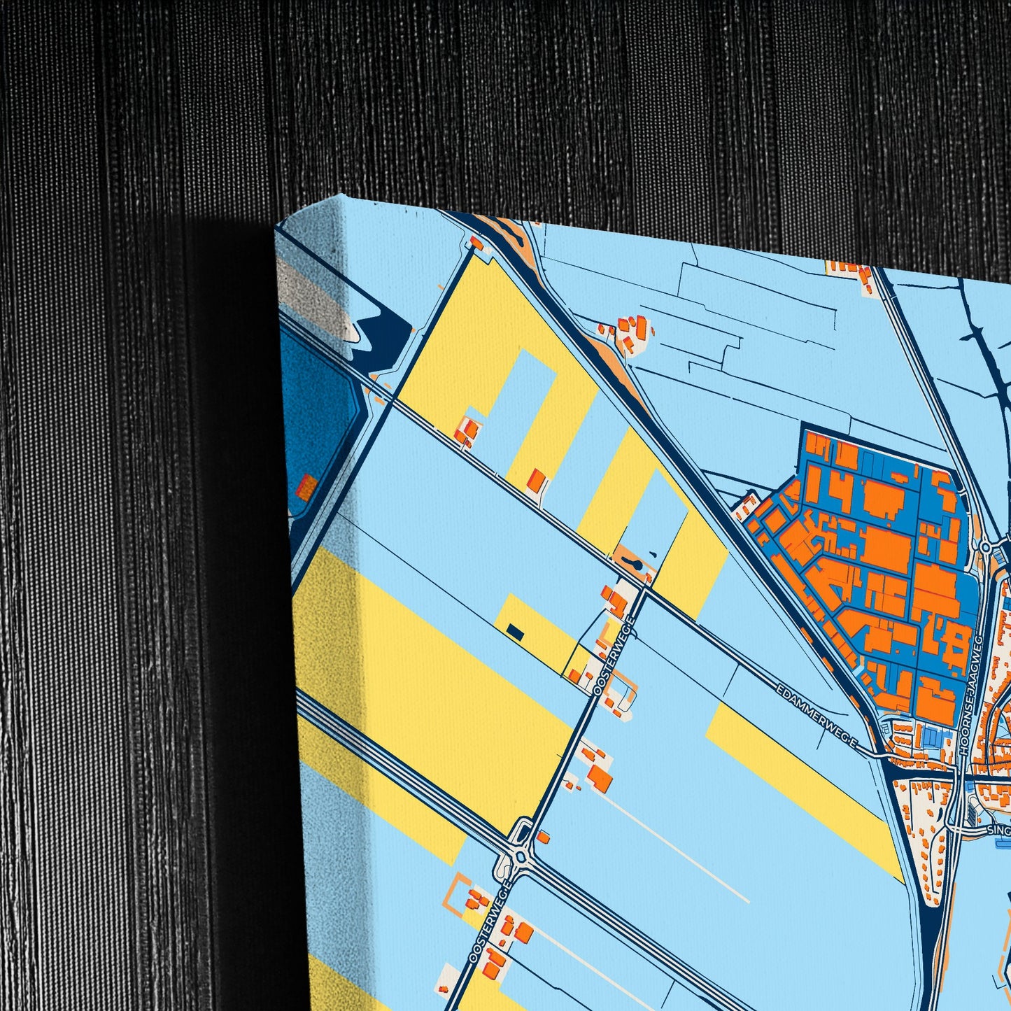 Edam-Volendam Netherlands Colorful City Map Canvas Print Detail