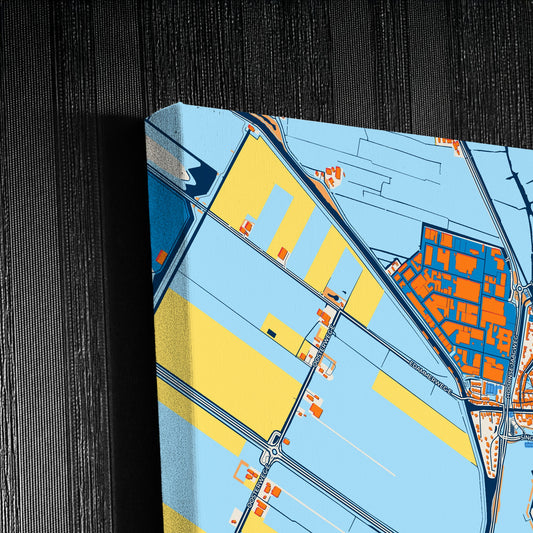Edam-Volendam Netherlands Colorful City Map Canvas Print Detail
