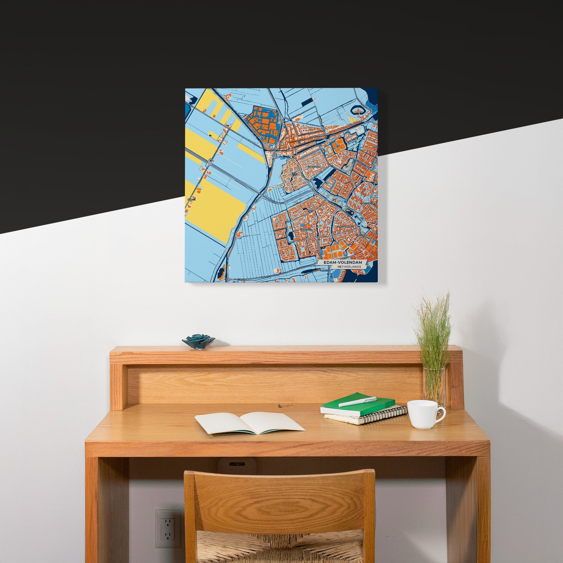 Edam-Volendam Netherlands Colorful City Map Canvas Print Scene