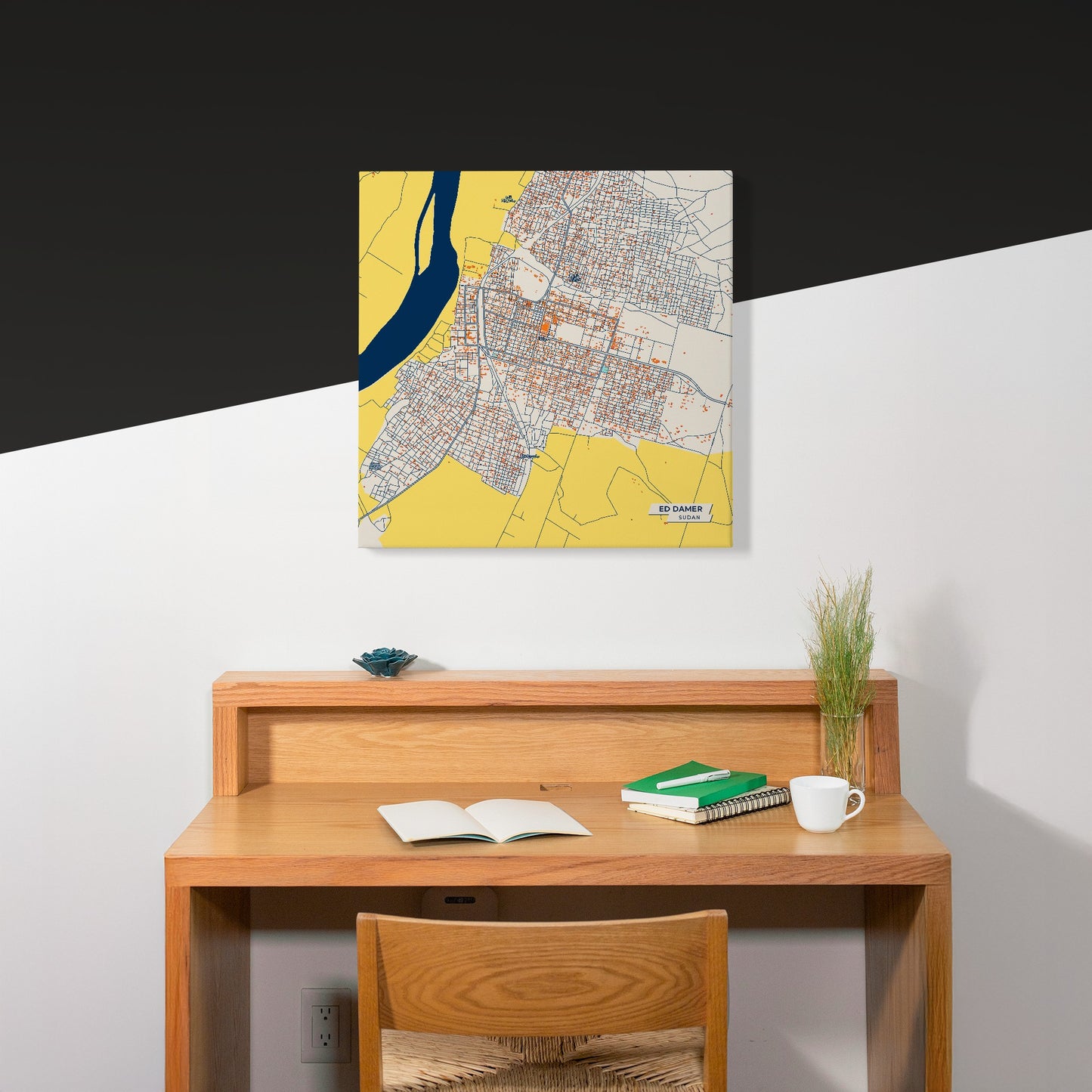 Ed Damer Sudan Colorful City Map Canvas Print Scene