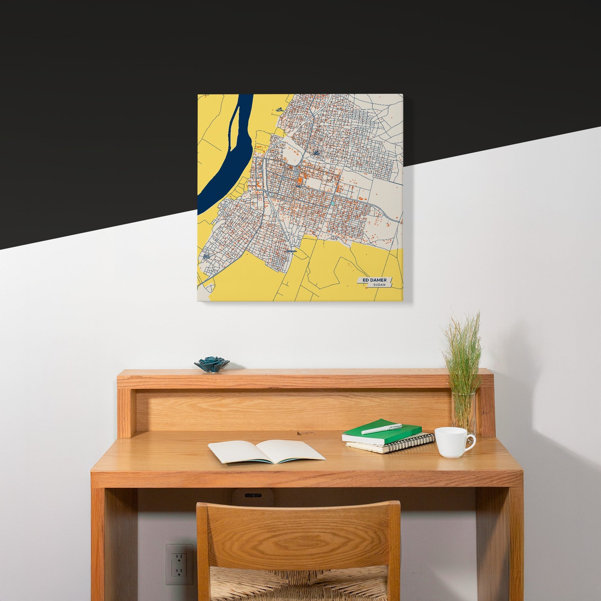 Ed Damer Sudan Colorful City Map Canvas Print Scene